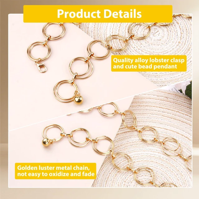 Alt view image 6 of 6 - EVKILKJS Waist Chain Belt for Women Metal O-Ring Adjustable Fashion Body Belly Link Belt Chain for Jeans Dress