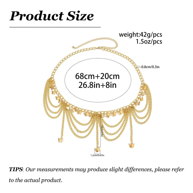 Alt view image 6 of 7 - Heart Charm Body Chain Gold Waist Chain Belly Chain | Gold waist chain with layered heart charms for beach outfits festivals parties vacations and stylish body jewelry looks