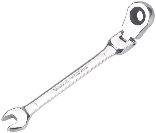 Main image of 7mm Metric Flex-Head Ratchet Wrench,Box End Head 72-Tooth Ratcheting Combination Wrench Spanner