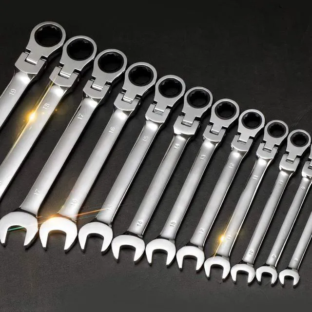 Alt view image 3 of 5 - 7mm Metric Flex-Head Ratchet Wrench,Box End Head 72-Tooth Ratcheting Combination Wrench Spanner