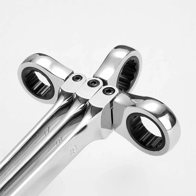 Alt view image 5 of 5 - 7mm Metric Flex-Head Ratchet Wrench,Box End Head 72-Tooth Ratcheting Combination Wrench Spanner