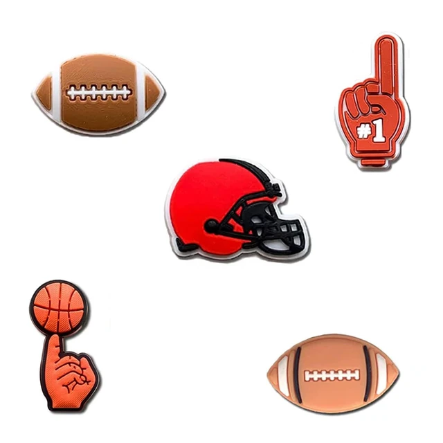 Alt view image 2 of 6 - BOWNDY Sports Basketball Charms for Clog Shoe Decoration,Basketball Baseball Hockey Lacrosse Softball Soccer Football Volleyball Sneakers Charms