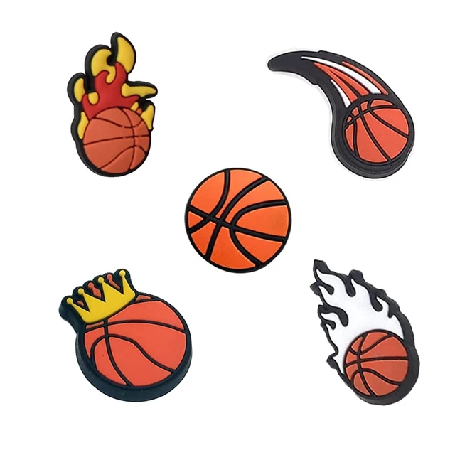 Alt view image 3 of 6 - BOWNDY Sports Basketball Charms for Clog Shoe Decoration,Basketball Baseball Hockey Lacrosse Softball Soccer Football Volleyball Sneakers Charms