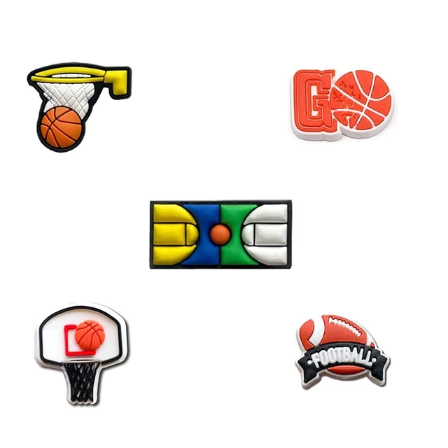 Alt view image 4 of 6 - BOWNDY Sports Basketball Charms for Clog Shoe Decoration,Basketball Baseball Hockey Lacrosse Softball Soccer Football Volleyball Sneakers Charms