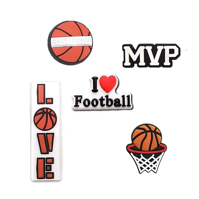 Alt view image 5 of 6 - BOWNDY Sports Basketball Charms for Clog Shoe Decoration,Basketball Baseball Hockey Lacrosse Softball Soccer Football Volleyball Sneakers Charms