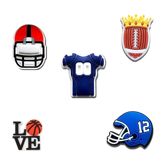 Alt view image 6 of 6 - BOWNDY Sports Basketball Charms for Clog Shoe Decoration,Basketball Baseball Hockey Lacrosse Softball Soccer Football Volleyball Sneakers Charms