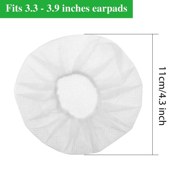 Alt view image 2 of 6 - 200 Pieces Disposable Headphone Ear Cover Non-Woven Sanitary Earpad Covers for Most On Ear Headphones (L, 11 Cm/ 4.3 Inch,White) (Pack of 4)