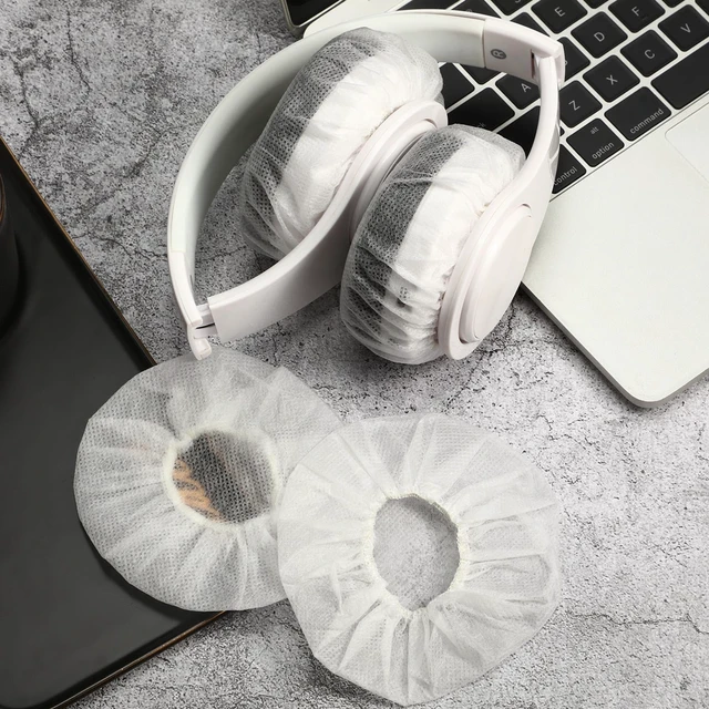 Alt view image 3 of 6 - 200 Pieces Disposable Headphone Ear Cover Non-Woven Sanitary Earpad Covers for Most On Ear Headphones (L, 11 Cm/ 4.3 Inch,White) (Pack of 4)