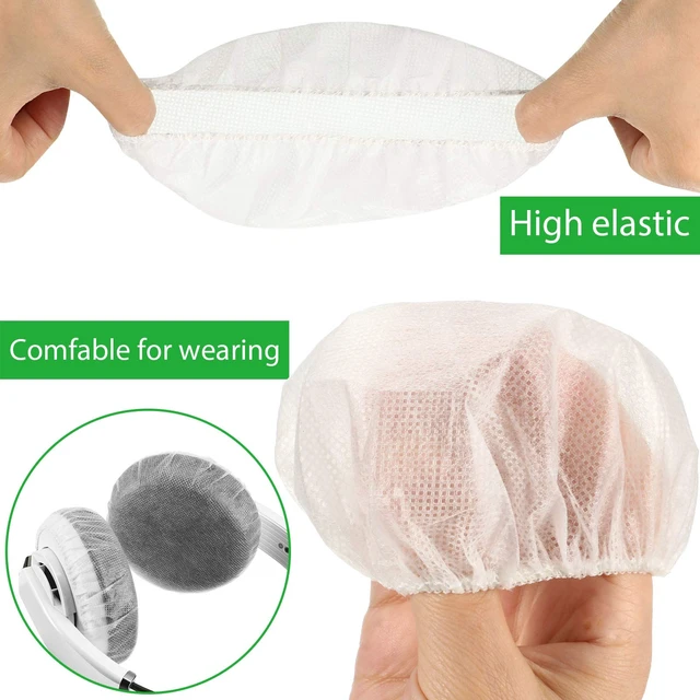 Alt view image 4 of 6 - 200 Pieces Disposable Headphone Ear Cover Non-Woven Sanitary Earpad Covers for Most On Ear Headphones (L, 11 Cm/ 4.3 Inch,White) (Pack of 4)