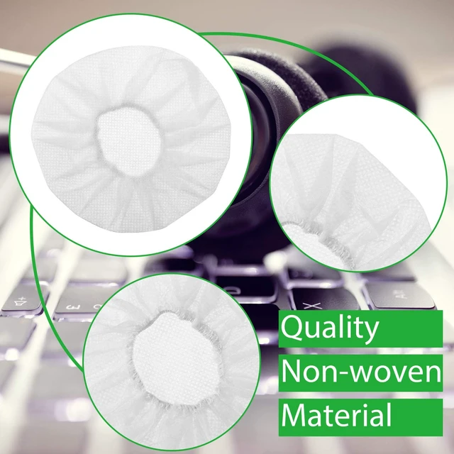 Alt view image 5 of 6 - 200 Pieces Disposable Headphone Ear Cover Non-Woven Sanitary Earpad Covers for Most On Ear Headphones (L, 11 Cm/ 4.3 Inch,White) (Pack of 4)