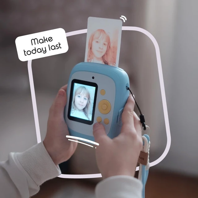 Alt view image 7 of 7 - kiimento Instant Print Digital Camera, Ink-Free Thermal Printing with 4 Color-Themed Paper Options, 2.4 HD Screen, Selfie Lens, 48MP Photo, 1080p Video, 32GB Memory Card Model P2 (Sky Blue)