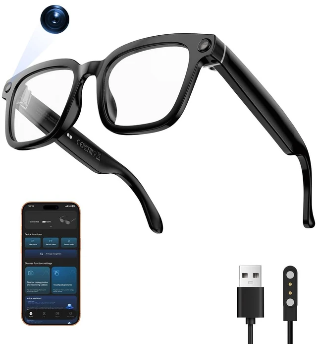 Main image of AI Smart Glasses,HD 1080P Camera Glasses with Video Recording & Photo Taking,140+ Language Real-Time Translation Glasses Perfect for Travel, Business(Transparent Anti-Blue)
