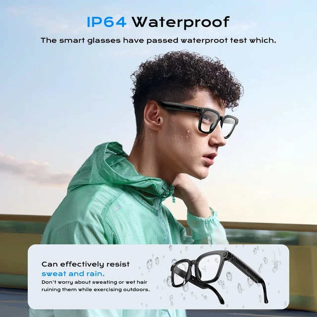 Alt view image 5 of 7 - AI Smart Glasses,HD 1080P Camera Glasses with Video Recording & Photo Taking,140+ Language Real-Time Translation Glasses Perfect for Travel, Business(Transparent Anti-Blue)