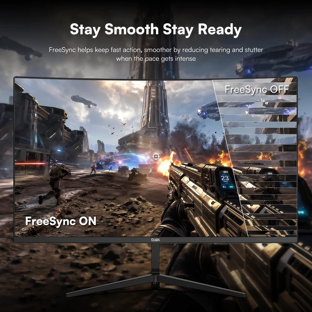Alt view image 3 of 7 - 24 Inch Curved Gaming Monitor FHD(1920 x1080) 180Hz, 1ms MPRT 98% sRGB, FreeSync, HDMI DP Ports, Frameless, HDR10, VESA Mount75*75mm, Ideal for Office, Work, Business