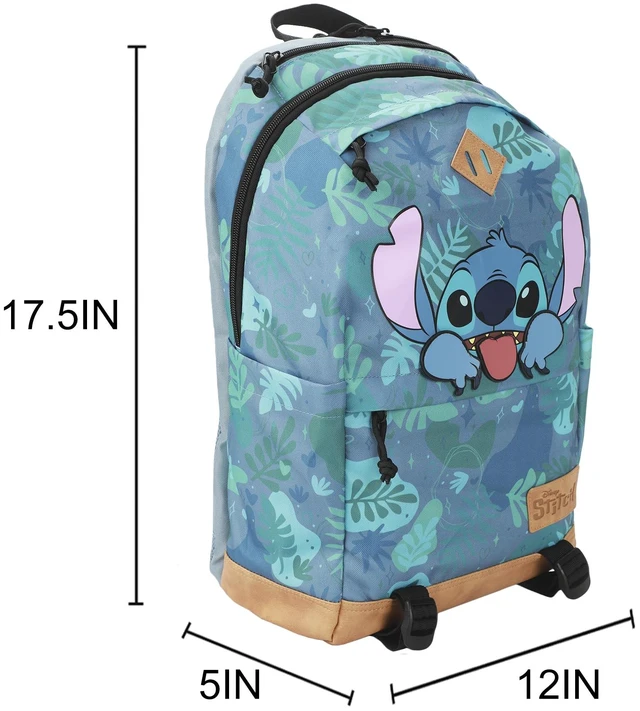 Alt view image 3 of 7 - Disney Stitch Tropical Print 17.5" Hooded Backpack