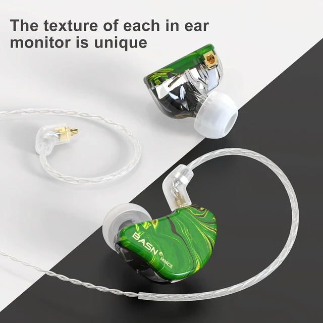 Alt view image 6 of 7 - MMCX Triple Driver in Ear Monitor Headphone for Musician,Forest Green Hybrid 2DD+1BA Drivers IEM Earphones, Secure Over-ear Design with Foam Tips for Sound Isolating Live Stage Audio Monitoring