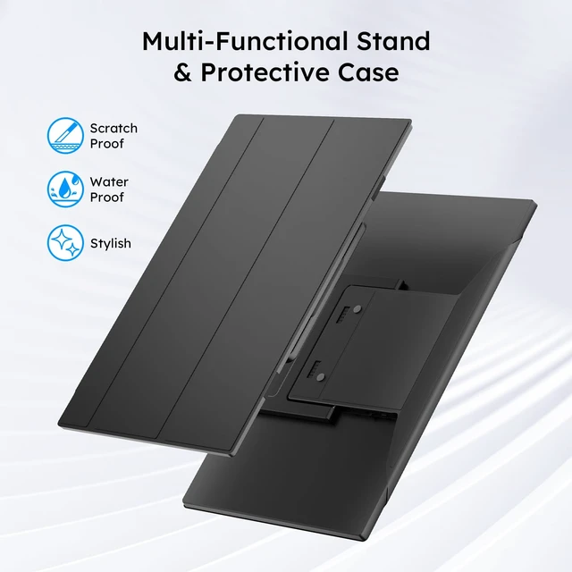 Alt view image 2 of 7 - 15.6" Portable Monitor with Foldable Stand & Carry Case, 1080P IPS External Display, 75x75mm VESA Mount, Built-in Speakers, USB-C & HDMI for Laptop, Mac, PC, Phone, Xbox, PS4/5, Switch