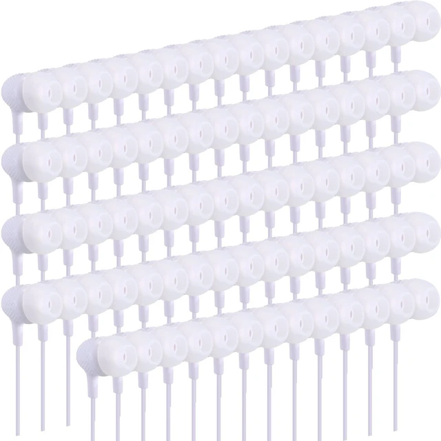 Main image of 200 Pack Earbuds Bulk Earphones 3.5 mm Classroom Headphones for Adult Assorted Colors Earbud Wired Earphone Without Mic for Adult Office Home Individually Bagged(White)