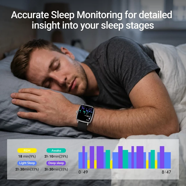 Alt view image 4 of 7 - Smart Watches for Men/Women (2 Bands), 1.85" HD Smartwatch for Android iPhone Samsung, Bluetooth Calls, Heart Rate SpO2 Sleep Monitor, 120+ Sport Modes, IP68 Waterproof, 7-Day Battery