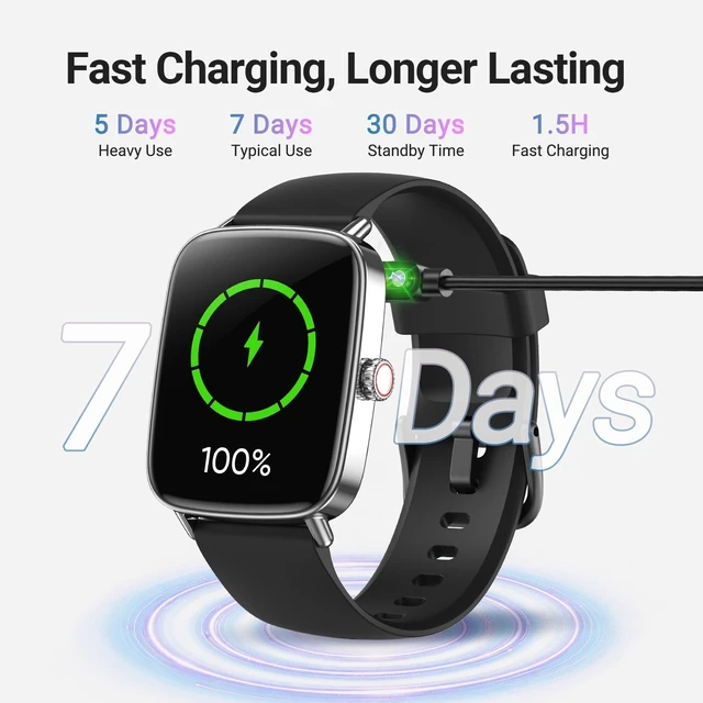 Alt view image 6 of 7 - Smart Watches for Men/Women (2 Bands), 1.85" HD Smartwatch for Android iPhone Samsung, Bluetooth Calls, Heart Rate SpO2 Sleep Monitor, 120+ Sport Modes, IP68 Waterproof, 7-Day Battery