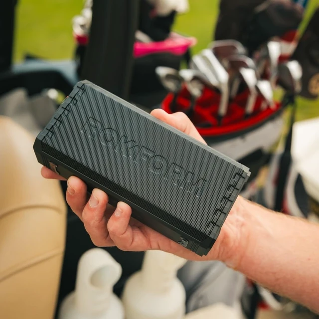 Alt view image 2 of 7 - G-ROK Wireless Golf Speaker, Portable Magnetic, IPX7 Waterproof, Shockproof & Dustproof, Loud & Clear Sound, 24 Hour Battery, Rugged Outdoor Golf Cart Speaker (Black) ASIN