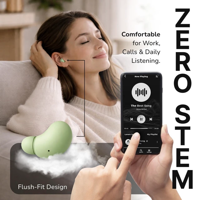 Alt view image 3 of 7 - VionB Air Invisible Earbuds Wireless Bluetooth 5.4 for Small Ears, Mini Tiny Ear Buds, IPX5 Waterproof, Sound Isolating Fit, ENC Mic for Clear Calls, Discreet in-Ear Headphones (Sage Green)