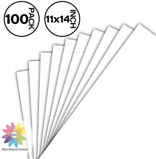 Alt view image 2 of 7 - Mat Board Center 100 Pack White Backing Boards, 11x14 Backboards for Frame 4-ply Thickness Matte Backer Boards for Art Prints, Cardboard Ideal for Photos, Pictures, Crafts