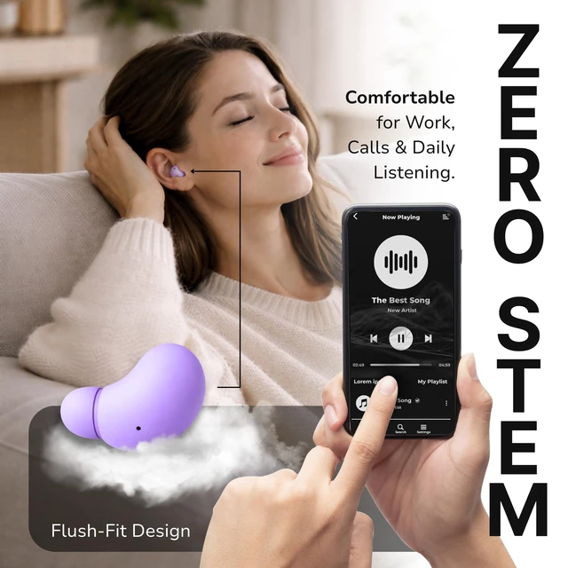 Alt view image 3 of 7 - VionB Air Invisible Earbuds Wireless Bluetooth 5.4 for Small Ears, Mini Tiny Ear Buds, IPX5 Waterproof, Sound Isolating Fit, ENC Mic for Clear Calls, Discreet in-Ear Headphones (Amethyst)