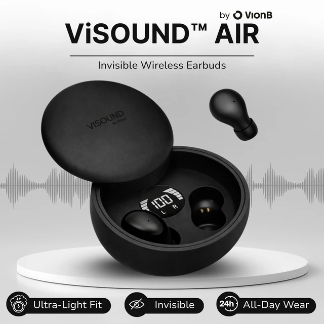 Alt view image 2 of 7 - VionB Air Invisible Earbuds Wireless Bluetooth 5.4 for Small Ears, Mini Tiny Ear Buds, IPX5 Waterproof, Sound Isolating Fit, ENC Mic for Clear Calls, Discreet in-Ear Headphones (Matte Onyx)