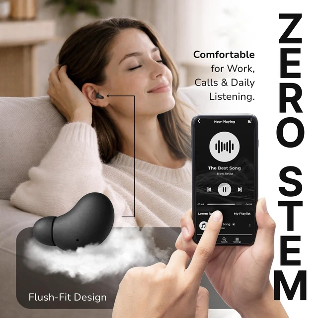Alt view image 3 of 7 - VionB Air Invisible Earbuds Wireless Bluetooth 5.4 for Small Ears, Mini Tiny Ear Buds, IPX5 Waterproof, Sound Isolating Fit, ENC Mic for Clear Calls, Discreet in-Ear Headphones (Matte Onyx)