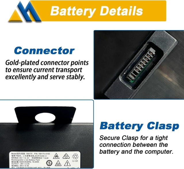 Alt view image 5 of 7 - 789175 078592 Battery Replacement for Bose S1 Pro Battery Pack 789175-0100 789175-0110 789175-0010 14.8V 81.4Wh 5500mAh