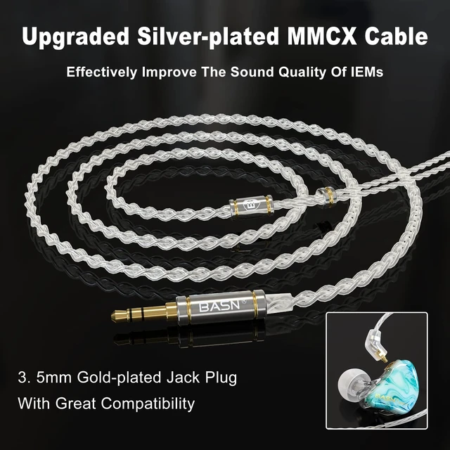 Alt view image 4 of 7 - MMCX in Ear Monitor,2DD+1BA Triple Driver Drummers IEM (Bluish White) Noise-Isolating in Ear Headphones with Deep Bass,Two Detachable Cables,Comfort-fit IEM Earphone for Musicians,Audio Engineers