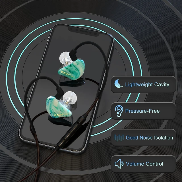 Alt view image 5 of 7 - MMCX in Ear Monitor,2DD+1BA Triple Driver Drummers IEM (Bluish White) Noise-Isolating in Ear Headphones with Deep Bass,Two Detachable Cables,Comfort-fit IEM Earphone for Musicians,Audio Engineers