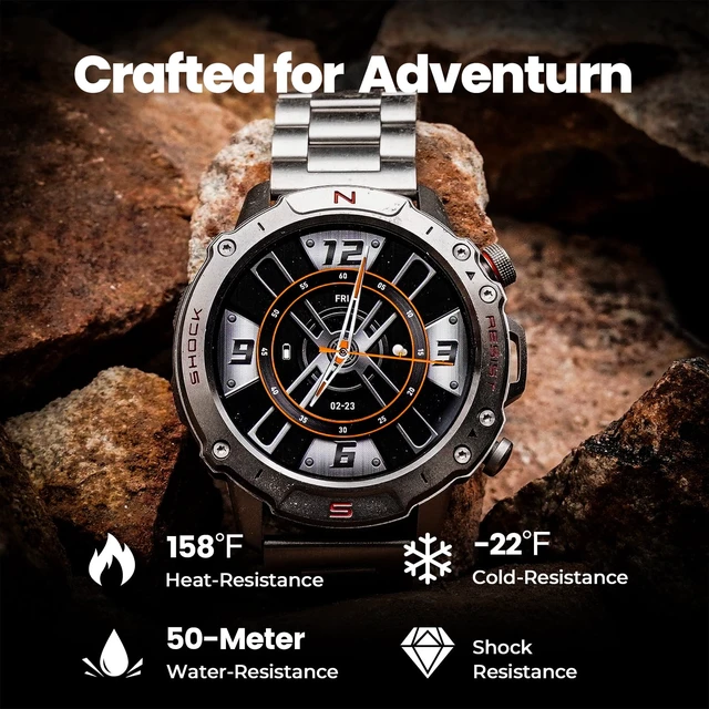 Alt view image 2 of 7 - Silver Smart Watch for Men, 1.43" AMOLED,5ATM Waterproof,170+ Sports Modes Round Health Fitness Tracker Watch, Tactical Military Smartwatch Compatible with iPhone Android