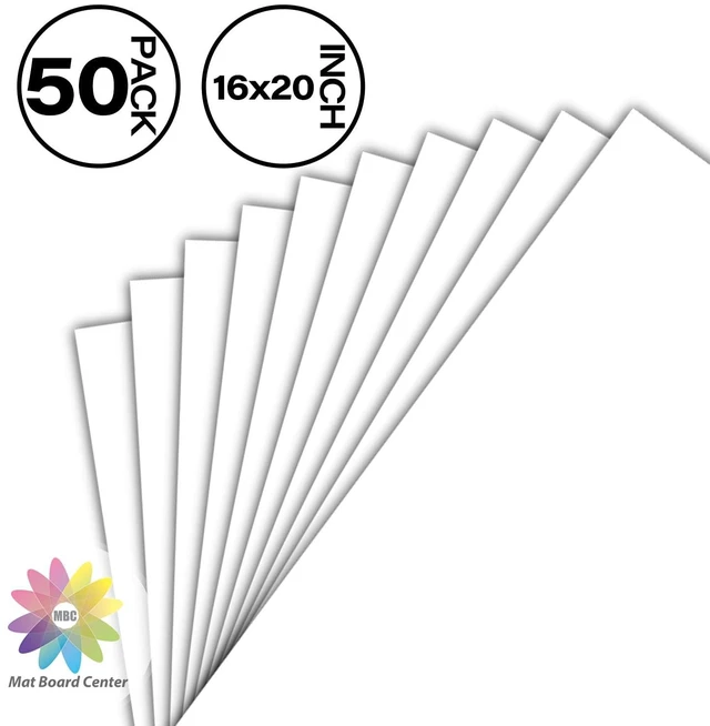 Alt view image 2 of 7 - Mat Board Center 50 Pack White Backing Boards, 16x20 Backboards for Frames 4-ply Thickness Matte Backer Boards for Art Prints, Cardboard Ideal for Photos, Pictures, Crafts