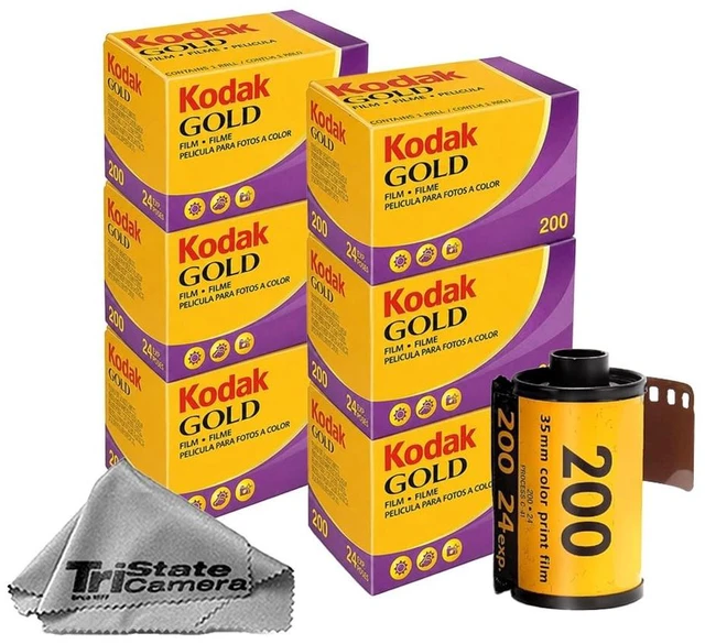 Main image of Gold 200 35mm Color Negative Film (6-Pack) 24 Exposures per Roll, ISO 200, Daylight-Balanced Print Film + TSC Microfiber Cloth