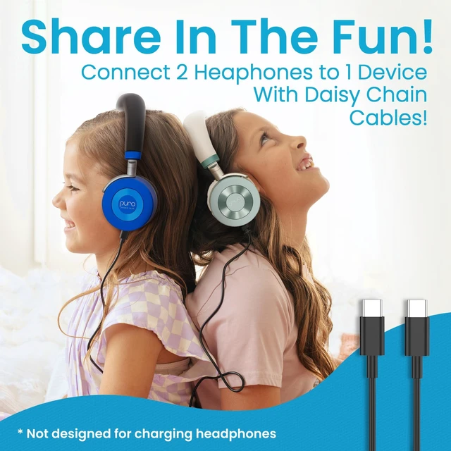 Alt view image 4 of 7 - Kids Headphones, Volume-Limiting 85dB, JuniorJam Plus, Teal Universal Hybrid Active Noise Cancelling Headphone, Volume Limiting, Hi-Res Audio, 32h Playtime, Pc Wireless Headset with Mic