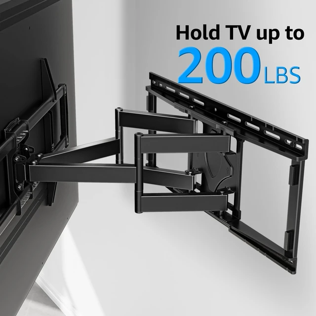 Alt view image 3 of 7 - Heavy Duty Full Motion TV Wall Mount for 47-90 inch Large TVs Fits 16-24" Studs, Max VESA 800x400mm, Holds 200 lbs, Articulating Extension, Swivel & Tilt, Preassembled