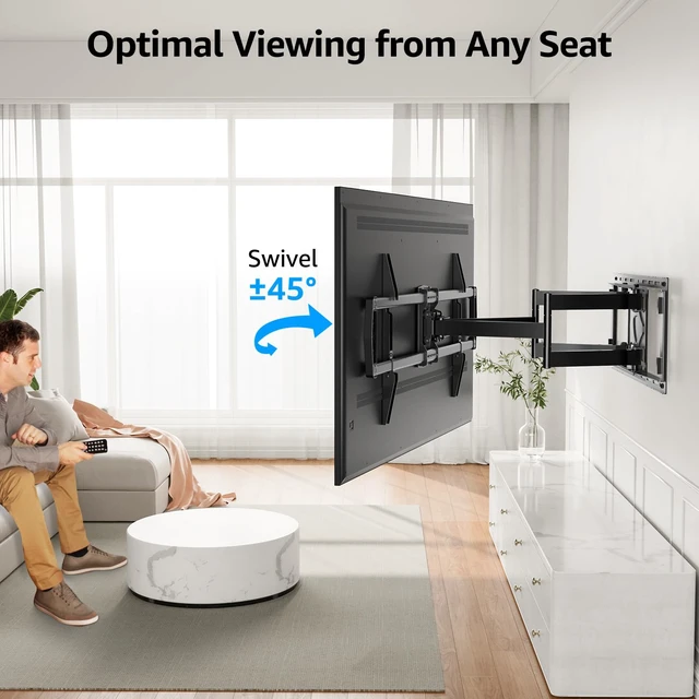 Alt view image 5 of 7 - Heavy Duty Full Motion TV Wall Mount for 47-90 inch Large TVs Fits 16-24" Studs, Max VESA 800x400mm, Holds 200 lbs, Articulating Extension, Swivel & Tilt, Preassembled