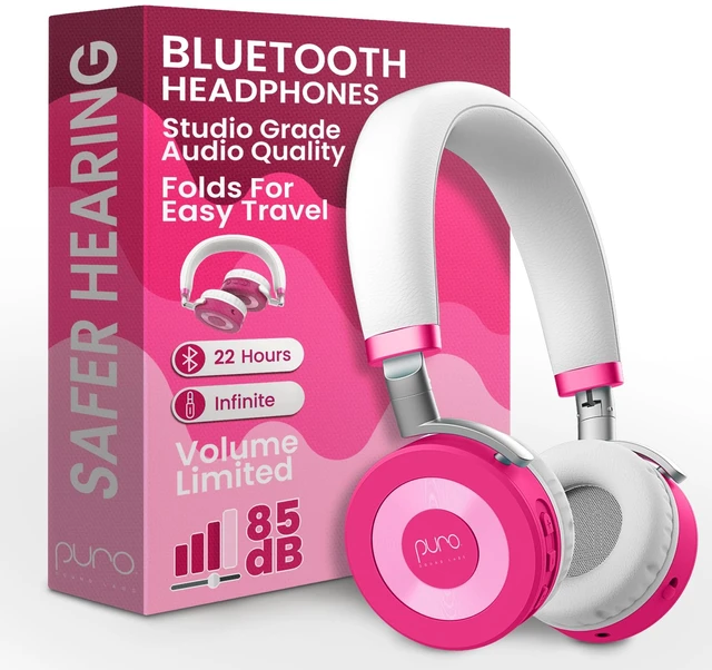Main image of Kids Headphones, Volume-Limiting, JuniorJam Plus, Pink Universal Hybrid Active Noise Cancelling Headphone, Volume Limiting, Hi-Res Audio, 32h Playtime, Pc Wireless Headset with Mic