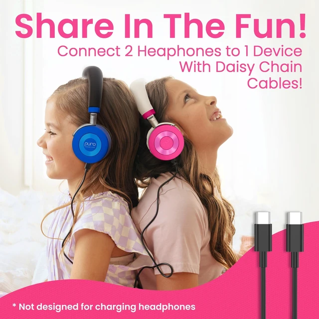 Alt view image 4 of 7 - Kids Headphones, Volume-Limiting, JuniorJam Plus, Pink Universal Hybrid Active Noise Cancelling Headphone, Volume Limiting, Hi-Res Audio, 32h Playtime, Pc Wireless Headset with Mic