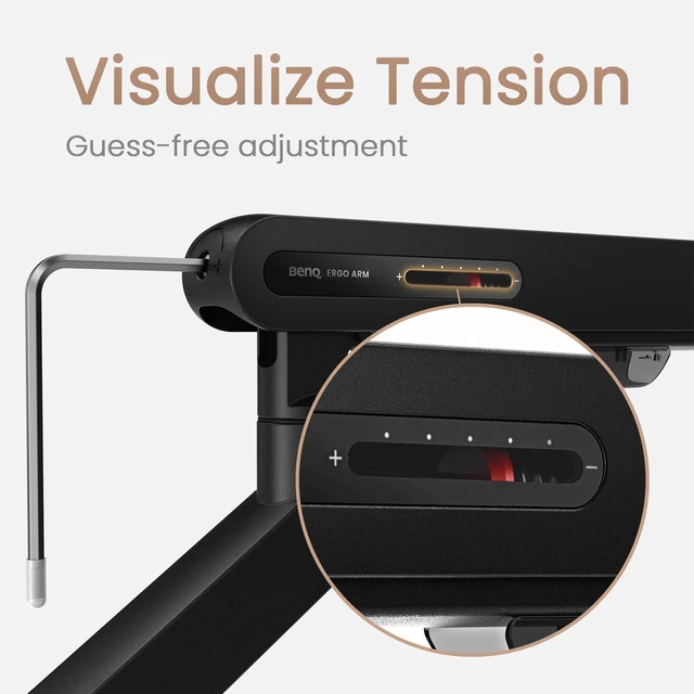 Alt view image 5 of 7 - ErgoArm BSL01 VESA Desk Mount for Screens up to 40" & 24 lbs. Black VESA compatible 75×75, 100×100. Fits desk thickness 1050mm. Top mounting - clamp & grommet. Preset tension for quick setup