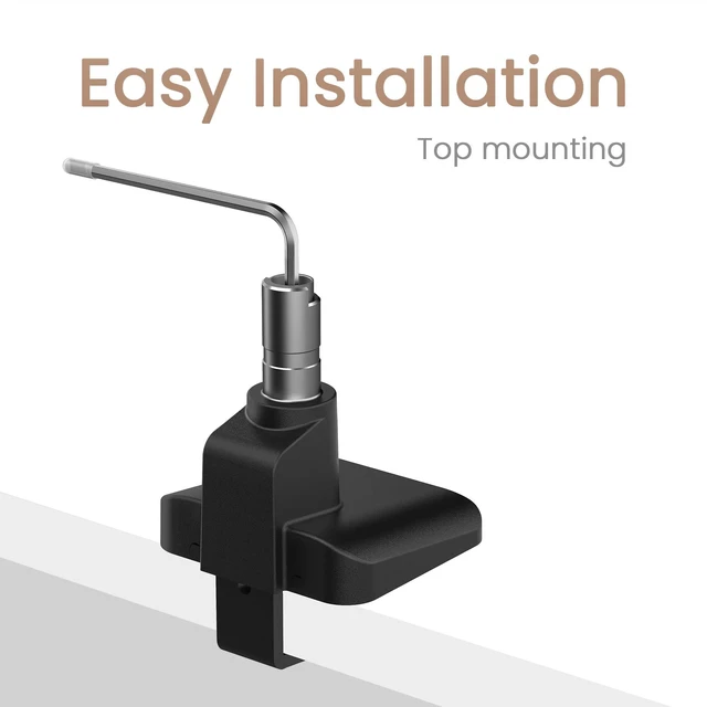 Alt view image 6 of 7 - ErgoArm BSL01 VESA Desk Mount for Screens up to 40" & 24 lbs. Black VESA compatible 75×75, 100×100. Fits desk thickness 1050mm. Top mounting - clamp & grommet. Preset tension for quick setup
