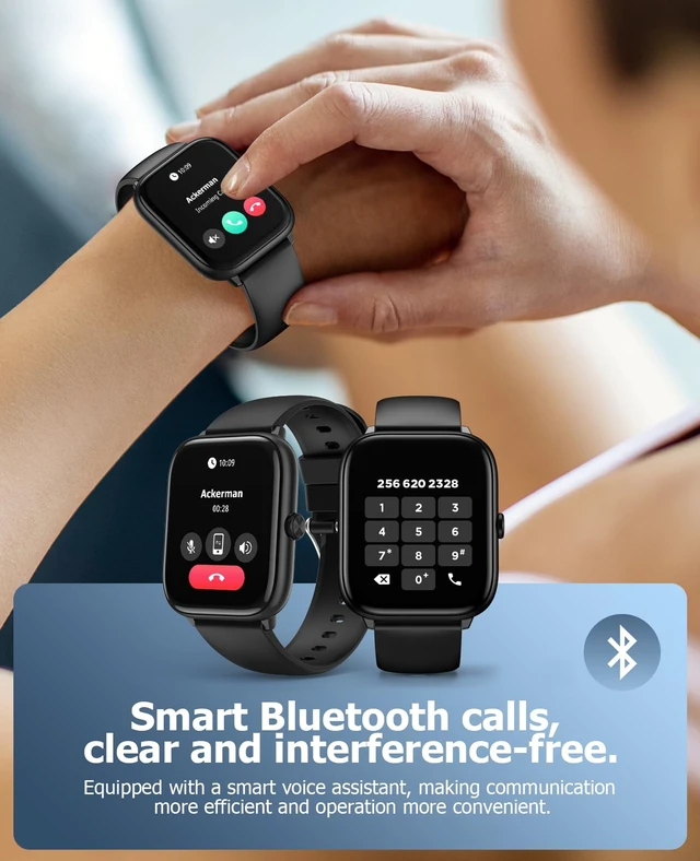 Alt view image 3 of 7 - Premium Smart Watch Men, 2.06" HD AMOLED AOD Answer/Make Call Heart Rate/Blood Pressure/SpO2/Sleep/Stress Monitor, IP68 Waterproof Activity Tracker, Pedometer, 118 Sports, Android/iPhone