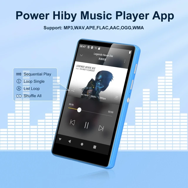Alt view image 2 of 7 - MP3 Player with Bluetooth and WiFi - M503Pro 16GB Music Player with 4.0-inch Touch Screen,Spotify,Pandora, Music, Android MP4 Player for Kids with Libby,Audible,Spotify Kids,FM Radio Blue