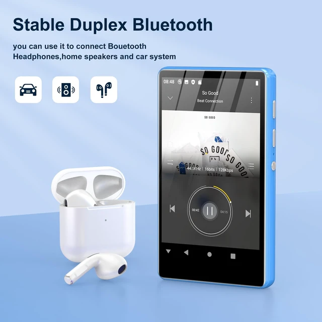Alt view image 4 of 7 - MP3 Player with Bluetooth and WiFi - M503Pro 16GB Music Player with 4.0-inch Touch Screen,Spotify,Pandora, Music, Android MP4 Player for Kids with Libby,Audible,Spotify Kids,FM Radio Blue