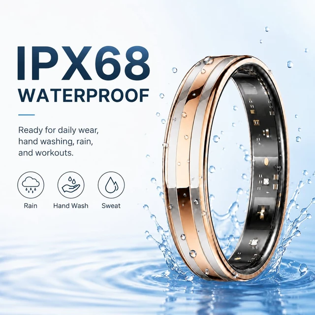 Alt view image 7 of 7 - Slim Smart Ring for Women & Men, Ultra Thin Health Tracker Silver11# No Subscription Fee Smart Ring with Ultra-Thin Design, Sleep Tracking, Heart Rate Monitoring, Fitness Tracking & Comfort Plus