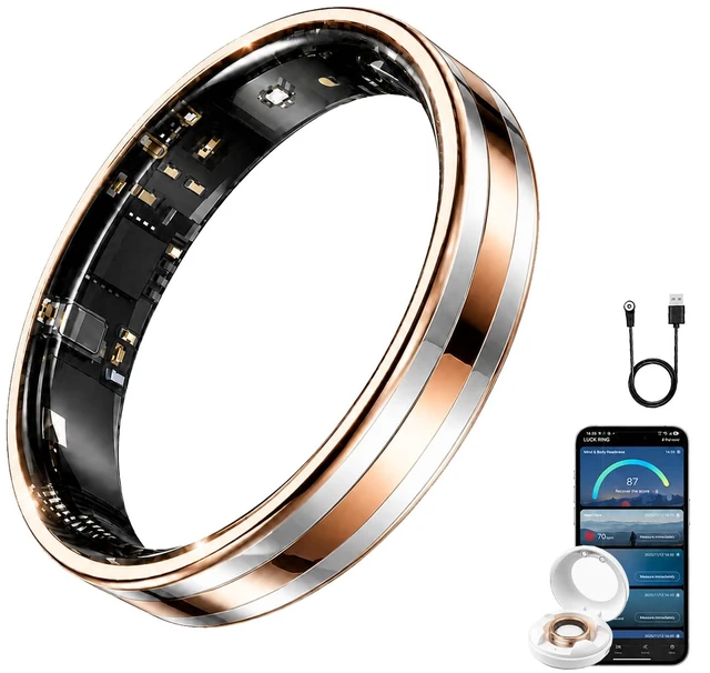 Main image of Slim Smart Ring for Women & Men, Ultra Thin Health Tracker Gold10# No Subscription Fee Smart Ring with Ultra-Thin Design, Sleep Tracking, Heart Rate Monitoring, Fitness Tracking & Comfort Plus