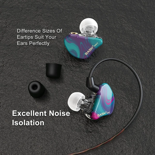 Alt view image 3 of 7 - MMCX in Ear Monitor,Triple Driver Musician IEM Headphone,Purple Aurora Hybrid 2DD+1BA Drivers Drummer Earphone, Secure Over-ear Design and Foam Tips for Sound-Isolating Live Stage Audio Monitoring