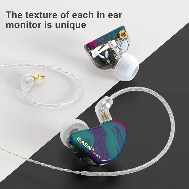 Alt view image 6 of 7 - MMCX in Ear Monitor,Triple Driver Musician IEM Headphone,Purple Aurora Hybrid 2DD+1BA Drivers Drummer Earphone, Secure Over-ear Design and Foam Tips for Sound-Isolating Live Stage Audio Monitoring